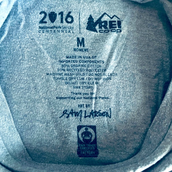 Medium Blue 2016 REI x National Park Service Centennial Buffalo T-shirt - Picture 3 of 3